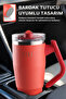 Fika Lumi Patented Leak-Proof Double Spout Steel Thermos with Rotating Handle 950 ml - Red - 2