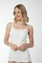 Tutku-2408 Ecru 3-Piece Cotton Lycra Comfortable Texture Thin Strap Women's Undershirt - 6