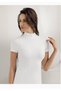 M Women's White Lyc Short Sleeve Turtleneck Undershirt New Season (12 Pieces Economic Package)