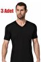 3-Piece Men's Black V-Neck Cotton Half Sleeve Tank Top Buy More Pay Less