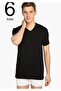 Tutku-Men's Black 6-Pack Ribbed V-Neck Undershirt Elf568Tccm6 New Season