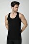 Tutku-500 Ribana 100% Cotton Men's Tank Top with Straps - Black - 3