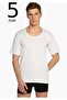 Tutku-Men's White 5-Pack Crew Neck Undershirt Elf568Tccm5 New Season