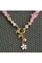 Kly-1067 Pink Quartz Natural Stone Summer Necklace with Sea Charm |   Eos Collective - 5