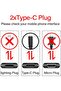كاستويف كيبل شحن مقسم USB نوع سي 2 في 1، شحن سريع 3 امبير، USB C الى منفذ USB C مزدوج، متوافق مع الم - 3