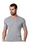 Tutku-Erkek V-Neck Short Sleeve Men's Gray 3-Piece Undershirt N-131