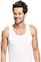 3-Piece Classic Strappy Men's Undershirt - 100% Cotton - White - Socks Gift
