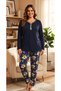 Bamboo Cotton Long Sleeve Women's Pajama Set Seasonal - 3