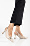 Bej Slingback Topuklu Ayakkabı - 2