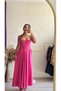 Pink Corset Form-Fitting Modal Maxi Dress with Bustier - Draped A-Line with Gipeli Back Detail - 3