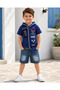 Hooded Set with Denim Shorts