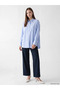 Lcw Modest Navy Blue Loose Fit Women's Pleated Fabric Trousers
