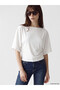 Two Mt Shop Quality Lcw Vision White Combed Cotton Plain Narrow & Slim Short Sleeve Women's T-Shirt