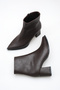 Women's Pointed Toe Heeled Boots Brown Skin - 5