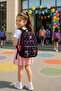 School Backpack Flamingo Bat Sponge Back Support Student Daily Bag 38X28X14 cm - 4