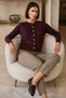 Women's Premium Touch, Radiant Elegance: 100% Viscose Glittery Crew Neck Knitwear Jacket - 5