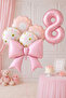 8 Years Old Pink Bow Concept Foil Balloon Set 6 Piece Balloon Decoration Set