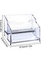 Hasthib 2-Tier Clear Acrylic Business Card Holder, Desktop Organizer, Sturdy Thick Base, Large Capacity - 2