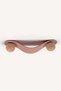 Powder Pink Wooden Detailed 96 mm Leather Handle - 4