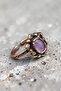 Women's Copper Natural Stone Amethyst Ring Adjustable