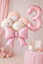 3 Year Old Pink Bow Theme Balloon Set 6 Piece Balloon Decoration Set