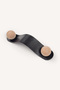 Anthracite Gray Wooden Detailed 96 mm Leather Handle - 5