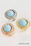 Spt-Gld Oval Turquoise Stone (04438) Ring Rose - 2
