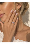 Silver Lilac Baguette Stone Ring - 5