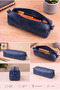 100% Genuine Leather Pen Holder-Pencil Case Minimal-Wide Iron Zippered Pen Holder - 2