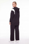 Women's Black Seasonal Hooded Tracksuit Set with Shoulder Detail and Accessories - 5