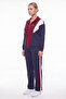 Women's Navy Blue Seasonal Zippered Color-Blocked Tracksuit Set with Accessories - 2