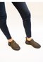 1435 Eren Shoes&Bag Genuine Leather Nubuck Flat Heeled Women's Casual Shoes with Rubber Detail on the Sides Real Leather Khaki Green - 8