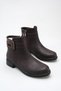 Women's Boots Brown Emerald Gold Metal Buckle Detailed Side Zipper Non-Slip Thermo Sole Water Resistant - 2