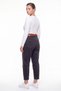 Women's Black Winter Denim Trousers with Belted Legs, Slits and Accessories - 5