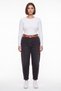 Women's Black Winter Denim Trousers with Belted Leg Detail and Special Design