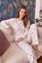 Beige Medula Patterned Waffle Soft Long Sleeve Women's Pajama Set - 3
