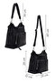 Women's Black Long Strap Shoulder Bag Ab100026Sf - 2