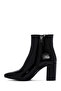 Gritti Women's Black Zippered Thick Heeled Patent Leather Boots Wf260005Dv - 3