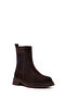 Women's Brown Suede Leather Chelsea Boots Wf450004Ds - 7
