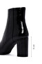Gritti Women's Black Zippered Thick Heeled Patent Leather Boots Wf260005Dv - 5