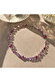 Silver Fuchsia Baguette Stone Choker - 2