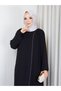Plus Size Dress with Stone and Pearl Embellishments - 5