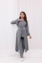 Smoked Ruffled Double-Breasted Cotton Long Sleeve Maternity Pajama Set and Nightgown 4-Piece Set - 2