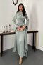 Mint Side Tie Satin Dress
