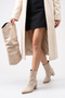 Women's Drawstring Detachable Boots in Tan Suede - 2