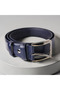 Genuine Leather Men's Dark Blue Classic Belt 3.5 cm - 2