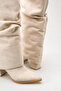 Women's Drawstring Detachable Boots in Tan Suede - 4