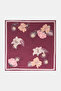 Floral Pattern Twill Scarf Tibetan Red