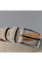 Genuine Suede Leather Men's Cream Belt 3 cm - 3