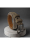 Genuine Suede Leather Men's Cream Belt 3 cm